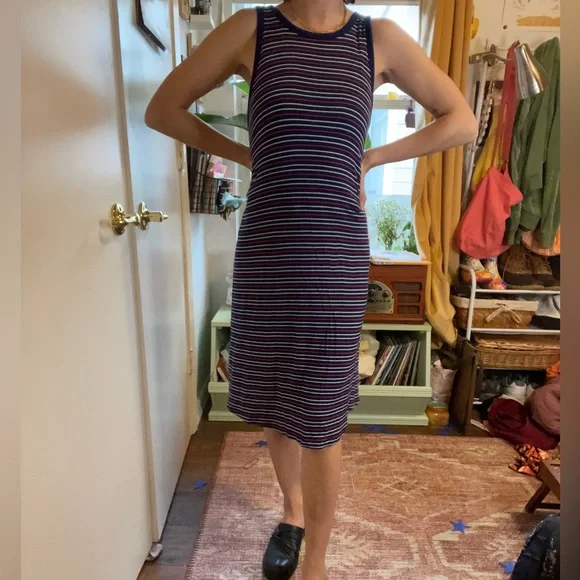 navy blue dress for baby girl 90s Style Midi Dress main image 0